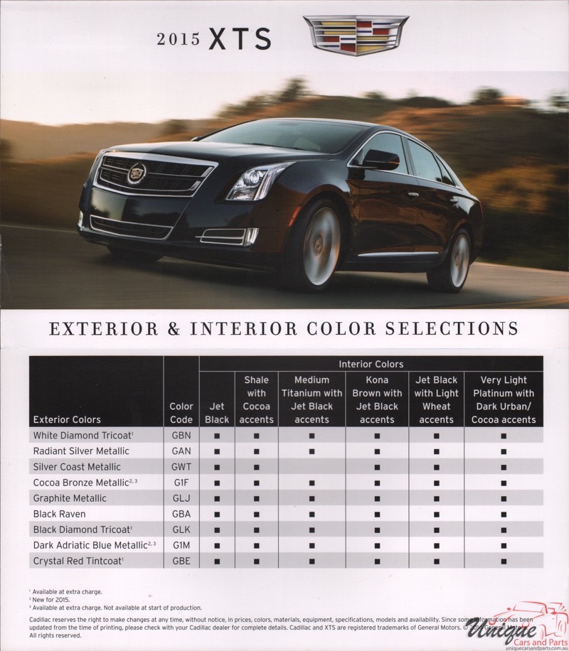 2015 Cadillac And XTS Paint Charts Corporate 6